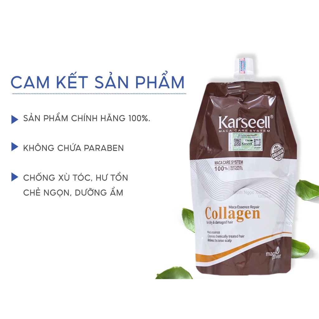 Kem ủ tóc phục hồi siêu mượt Collagen KARSEELL dạng túi 500ml