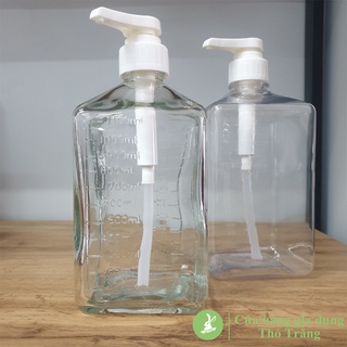 Bình đựng siro bằng nhựa - thủy tinh có vòi pump định lượng 10ml 1 lần bơm