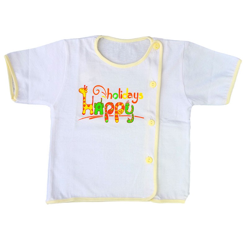 SỈ LẺ ÁO SƠ SINH JOU TRẮNG CỘC TAY cotton size 1,2,3 cho bé 0-3m