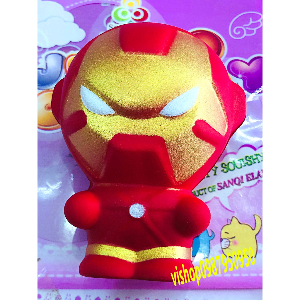 Squishy Lớn Hình người sắt ironman đỏ Đồ Chơi Xốp Giảm Stress Hình mềm mịn dễ Thương đàn hồi Cho Bé