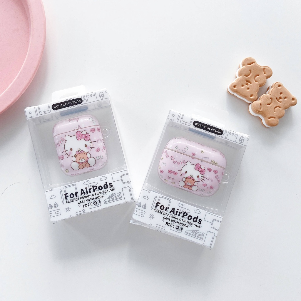 Vỏ Bảo Vệ Hộp Đựng Tai Nghe AirPods Pro/3gen/Airpods3 Pro2 Hình Hello Kitty Đáng Yêu