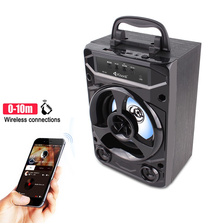 Loa bluetooth Kisonli KK-02 có quai xách - hỗ trợ USB/Thẻ nhớ/FM/AUX (Màu ngẫu nhiên)