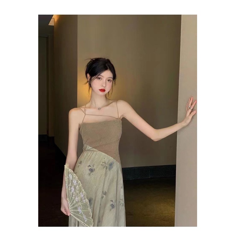 Đầm Hai Dây Dáng Dài In Hoa Thời Trang Mùa Hè Hàng Mới Dành Cho Bạn Nữ 2022