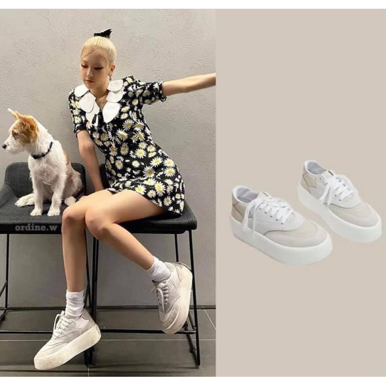 Giầy Sneaker Đế Bánh Mì Hàng Quảng Châu Cao Cấp- Giầy RoseBlackpink Đế 4cm