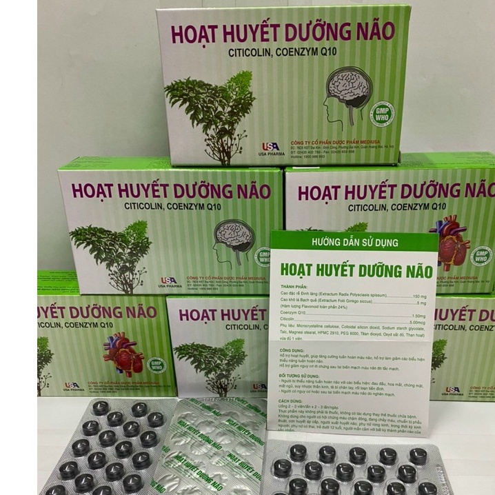 Cải thiện trí nhớ, chứng mất ngủ Hoạt huyết dưỡng não citicolin giảm đau đầu chóng mặt, ngủ k ngon giấc, trí nhớ kém