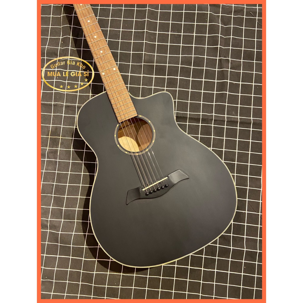 Guitar màu đen nhám full size bằng gỗ chất lượng cao