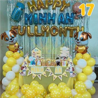 combo trang trí đầy tháng happy fullmonth