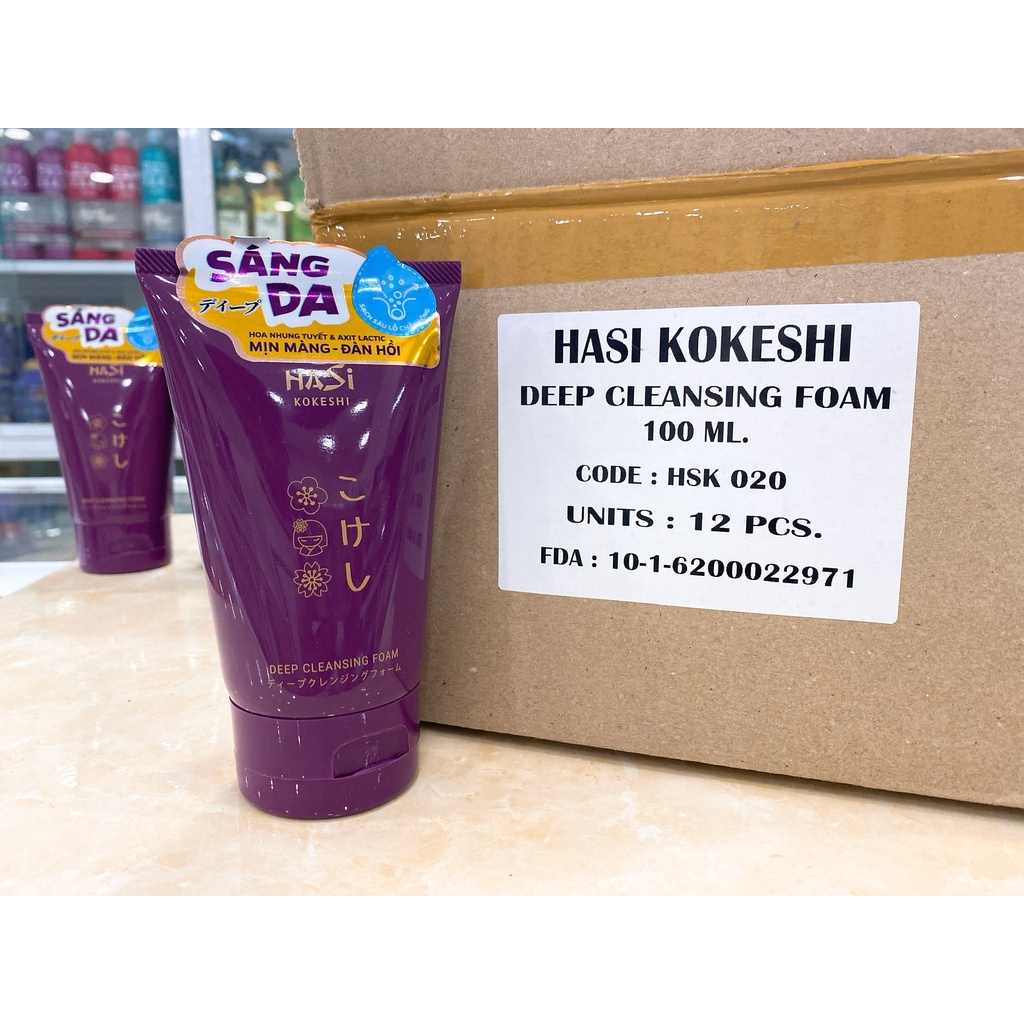 Sữa Rửa Mặt Sáng Da Sạch Sâu Hasi Kokeshi Deep Cleansing Foam 100ml