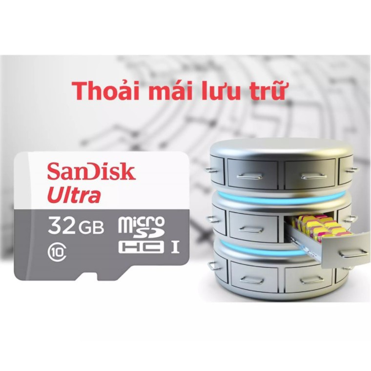 THẺ NHỚ NHỎ SD SANDISK 32G CLASS 10 CHÍNH HÃNG 32GB – Tốc độ truyền tải lên đến 120 MB/s