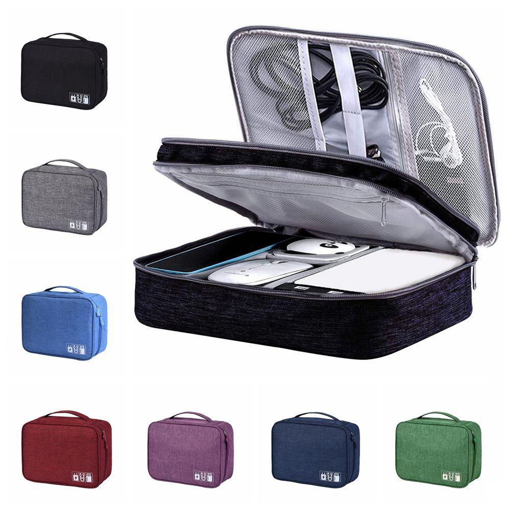 Túi Đựng Dây Cáp Dữ Liệu USB / Pin Sạc Dự Phòng HDD Ba Tầng Tiện Dụng