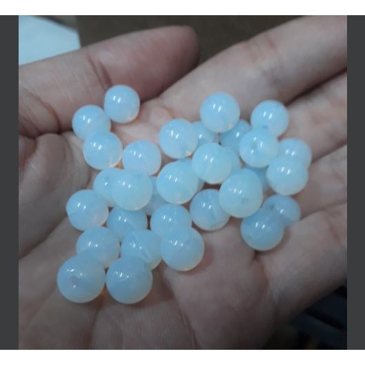 Hạt đá nhân tạo làm vòng trắng xanh 8MM