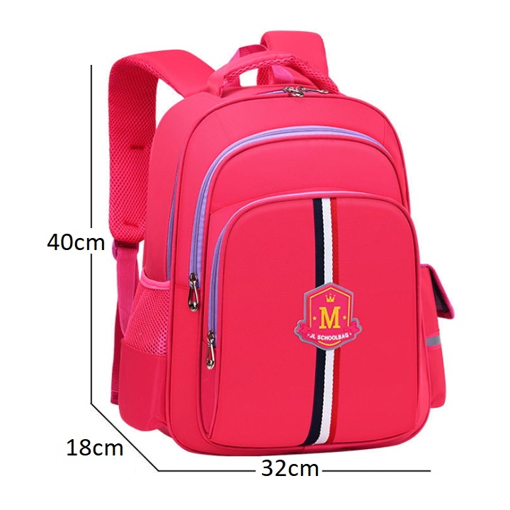 Balo học sinh chống gù, siêu nhẹ, phản quang, chống thấm nước size 40cm BALO-543