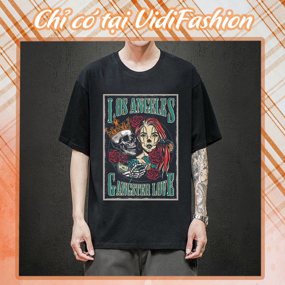 Áo thun phong cách US Gangster 2139 bụi bặm siêu cá tính chỉ có tại VidiFashion
