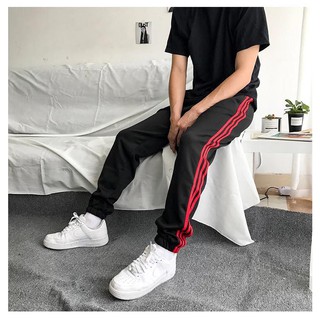 UNISEX - LINE PANTS - QUẦN 3 SỌC - ĐEN 3 SỌC ĐỎ