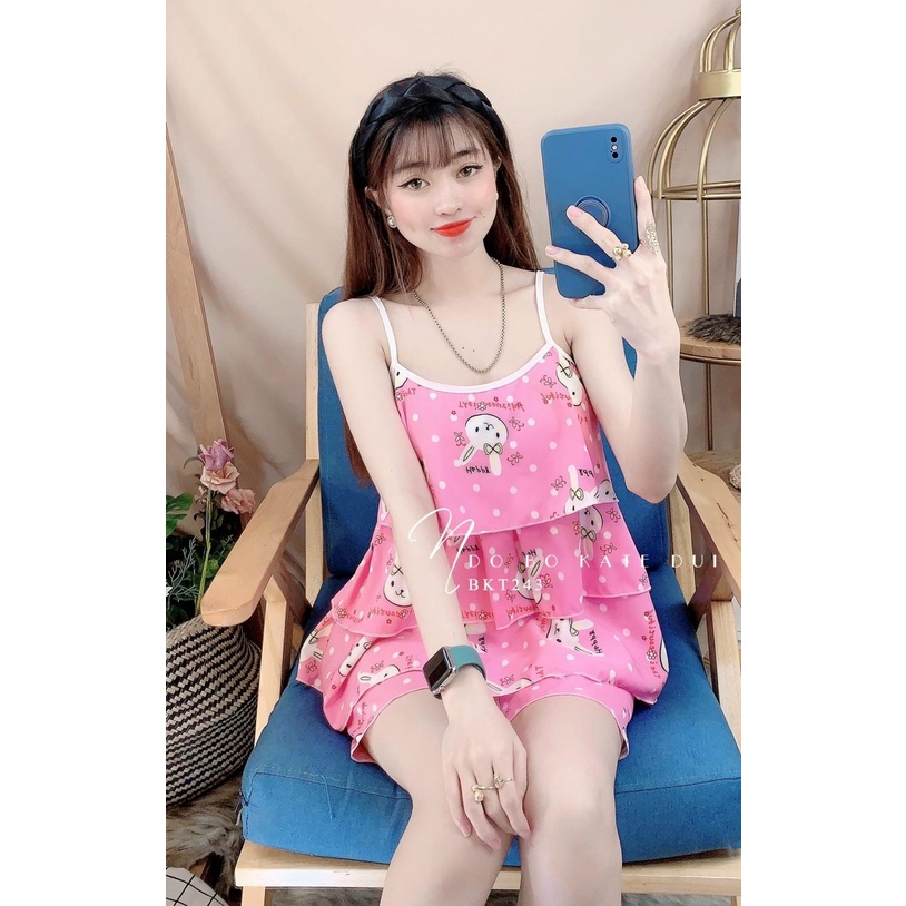 ❌ MẪU HOT❌❌ Đồ bộ đùi 2 dây mặc nhà, đồ bộ tiểu thư chipchip90 M0019