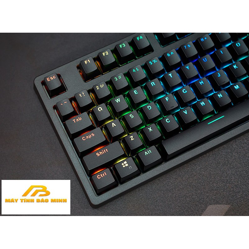 Bàn Phím Cơ E-DRA EK387 Led Rainbow Huano Switch - Dây Cáp Type C Cực Chất - Chính Hãng BH 2 Năm