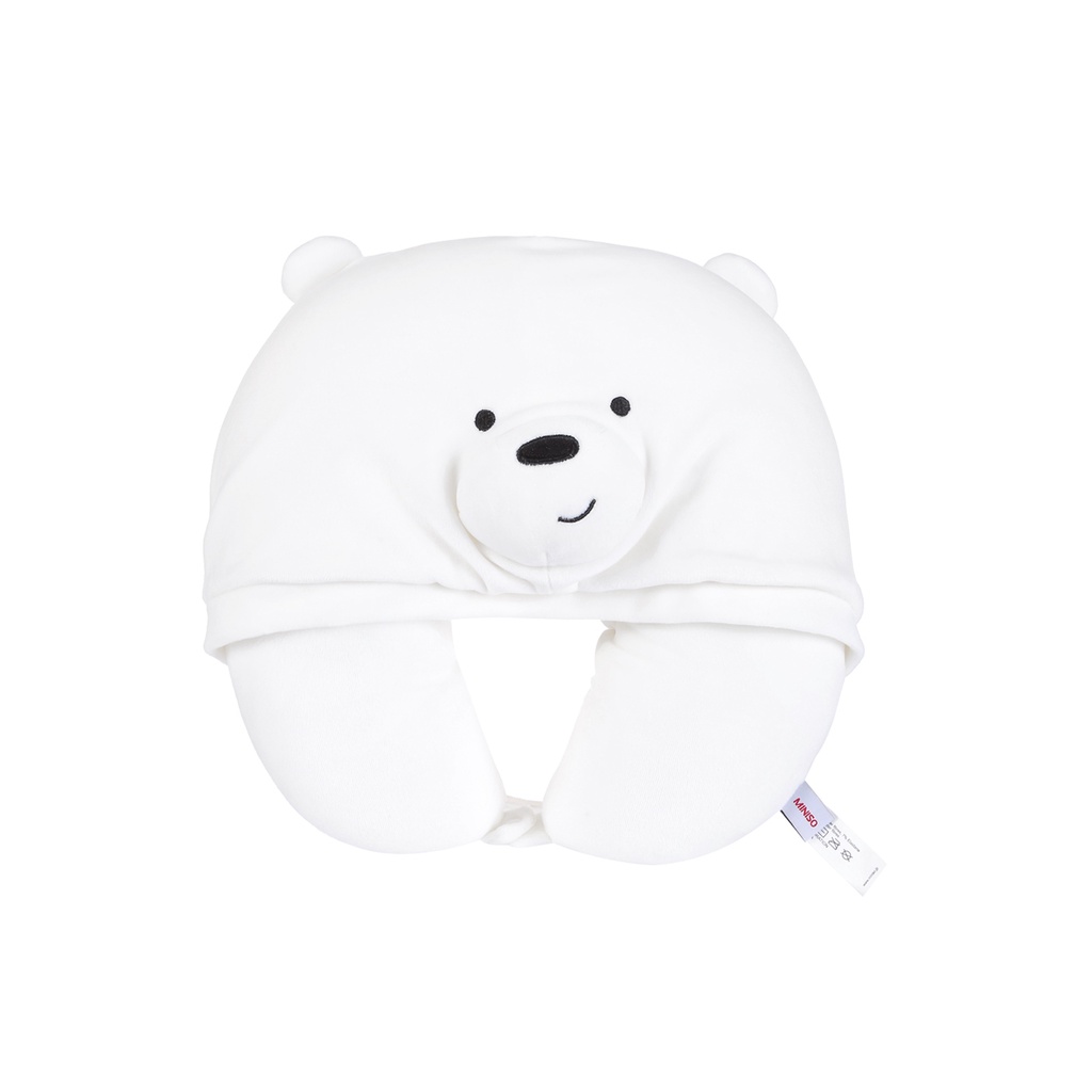 Gối chữ U liền nón Miniso x We bare bears (Grizz)