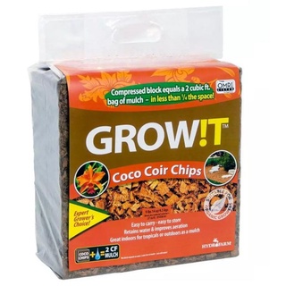 Xơ dừa chặt cục đóng kiện Grow!t Coco Coir Chips 4.5kg làm giá thể trồng cây