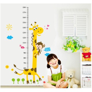 Decal trang tri - Thước đo hươu cao cổ