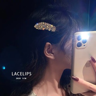 Kẹp tóc mạ đá Hàn Quốc hình chiếc lá/ hình lông vũ xinh xắn cho nữ