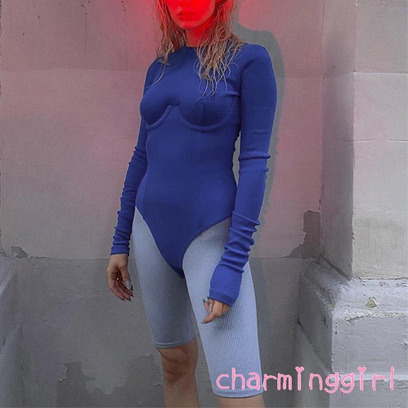 Bộ Áo Liền Quần Tay Dài Cổ Tròn Màu Trơn Thời Trang Mùa Thu Cho Nữ | BigBuy360 - bigbuy360.vn