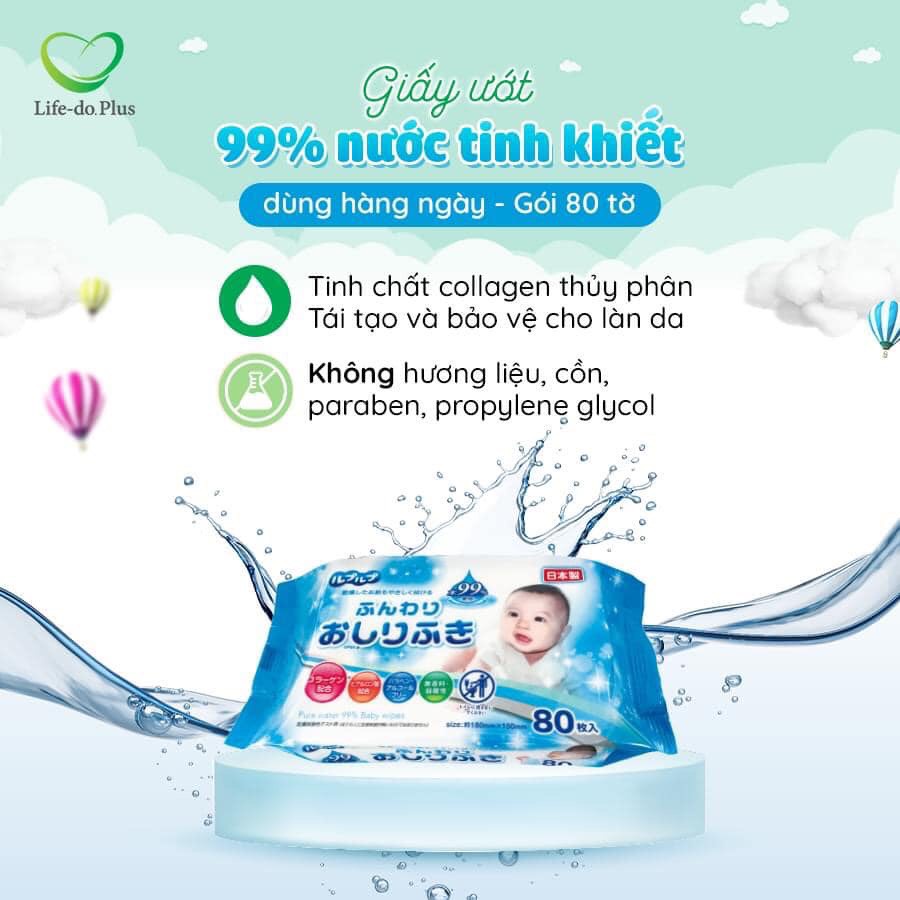 [CHÍNH HÃNG] Giấy ướt 99% nước tinh khiết 80 tờ/gói