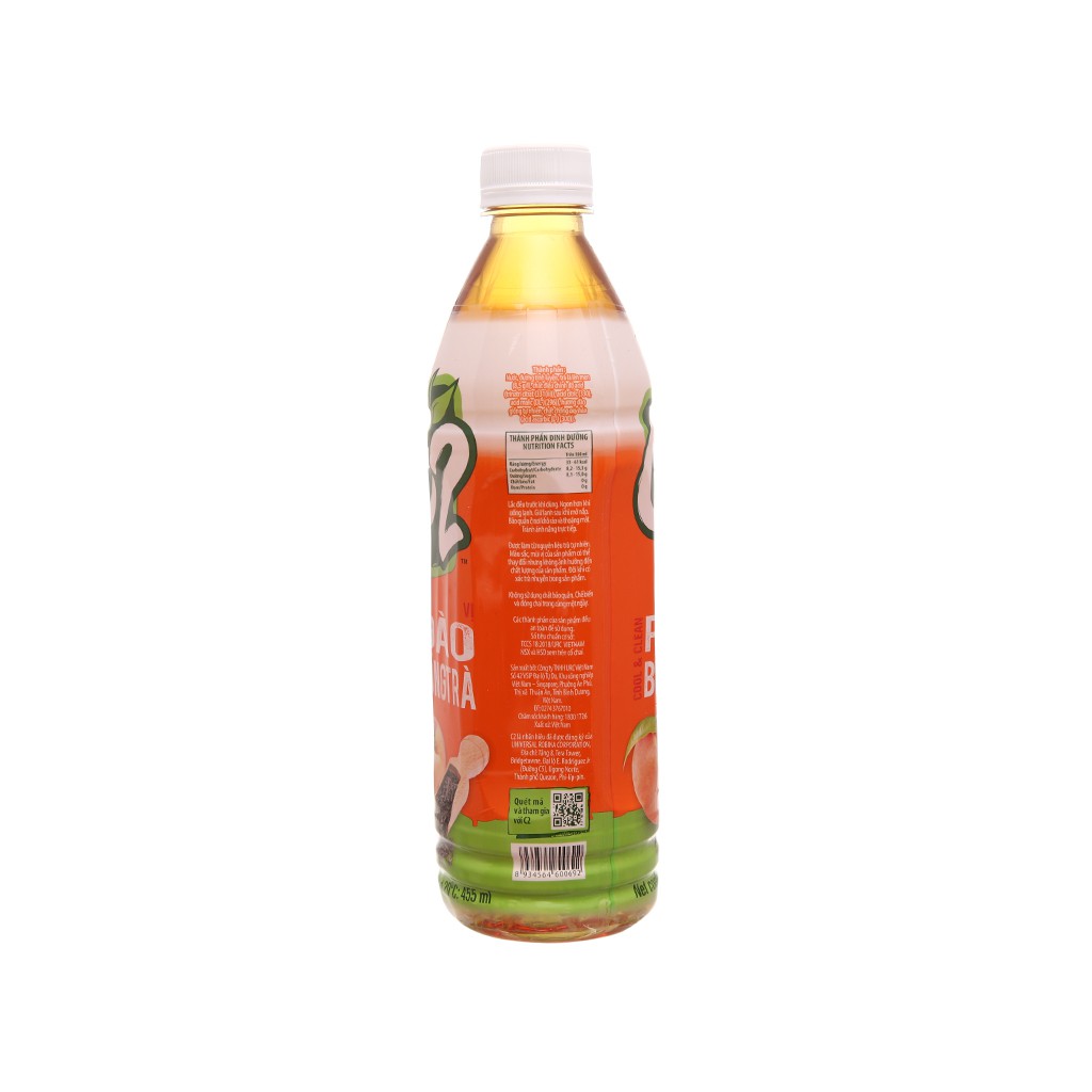 Lốc 6 Chai C2 Hồng Trà Đào Chai 455ml