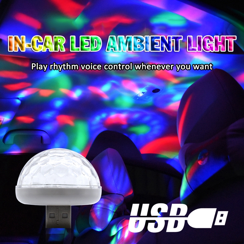 Quả cầu đèn LED disco mini USB RGB màu sắc pha lê huyền ảo cho bữa tiệc/DJ/sân khấu