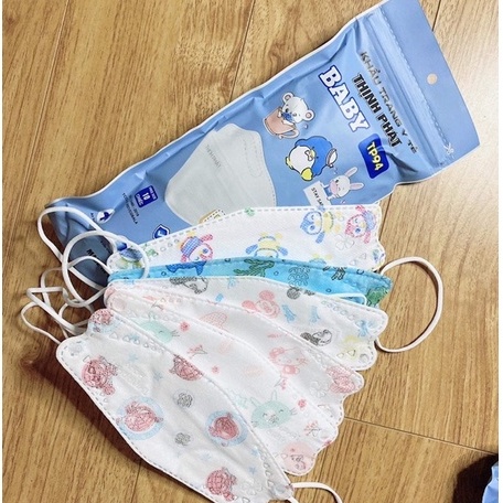 Khẩu Trang 4D dành cho bé trai bé gái - 1 chiếc (từ 6-10 tuổi) T.PK-K06