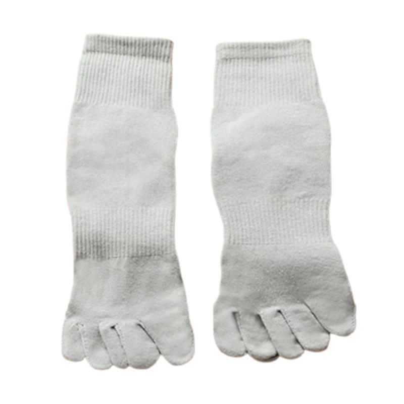 Xiangbao Vớ Cotton Tách Ngón Năm Ngón Màu Trơn Đơn Giản Có Gân Dây Cao Su Co Giãn Xẻ Tà Mùa Thu Cho Nam