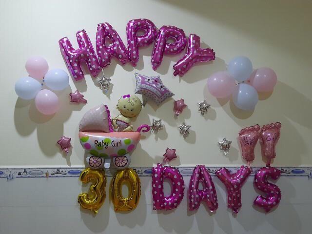 Set Bóng Trang Trí Đầy Tháng Cho Bé Yêu, Sinh Nhật, Thôi Nôi