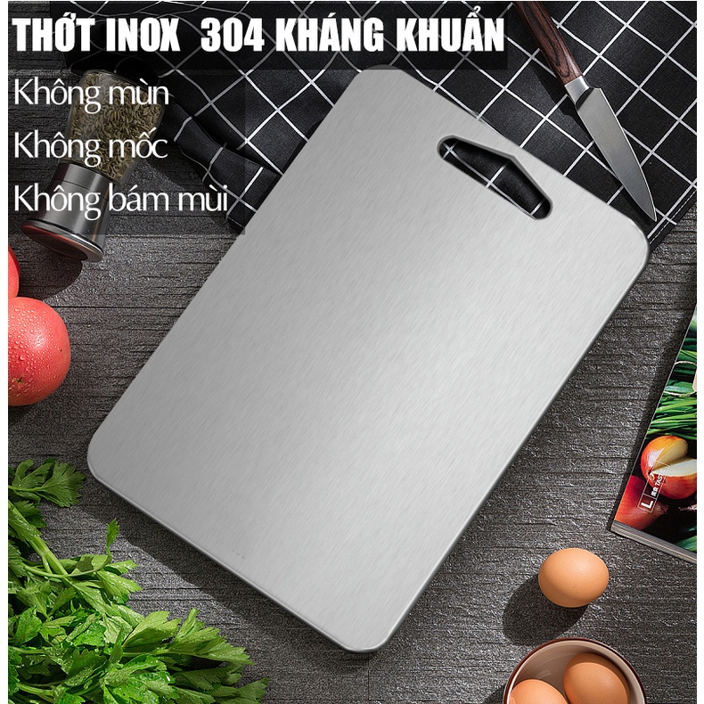 Thớt Inox 304 Size Lớn Kháng Khuẩn Cường Lực Vệ Sinh Dễ Dàng