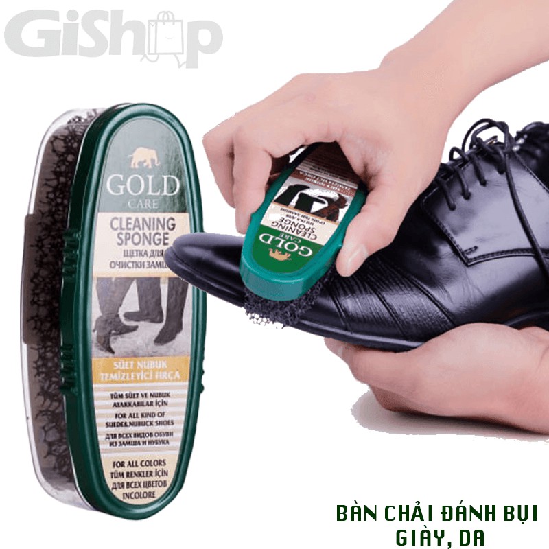 COMBO CHĂM SÓC GIÀY DA, XI NƯỚC ĐÁNH GIÀY GOLDCARE GC2002 VÀ BẢN CHẢI ĐÁNH BỤI GIÀY, DA GOLDCARE GC4007