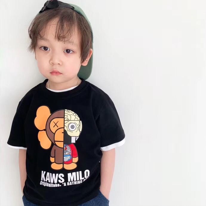 Áo thun tay lỡ BAPE cho bé , áo phông cotton nam nữ unisex ,Samyy_vn