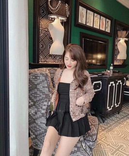 Áo dạ tweed nhũ 2 lớp