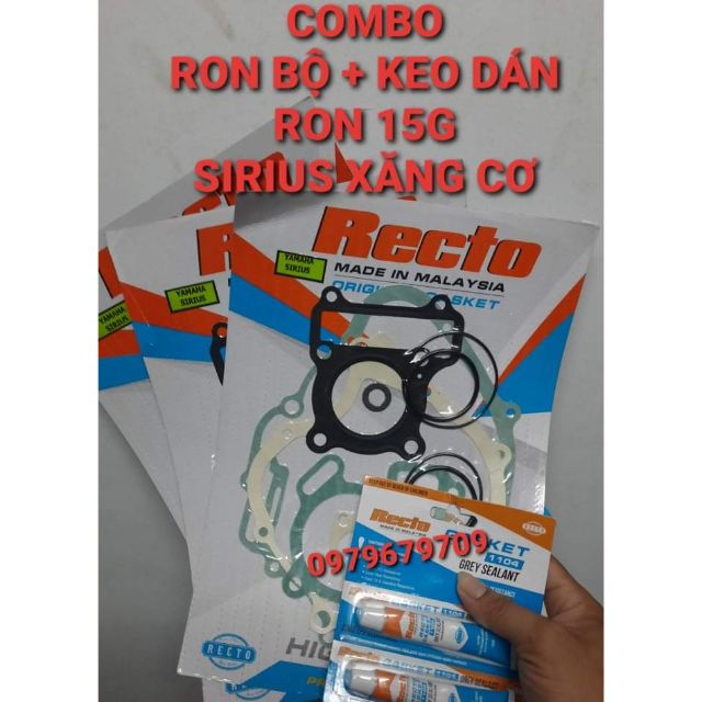 COMBO RON MÁY + KEO DÁN RON XE SIRIUS XĂNG CƠ RECTO MADE IN MALAYSIA(GIÁ TỔNG KHO HÀNG RECTO)