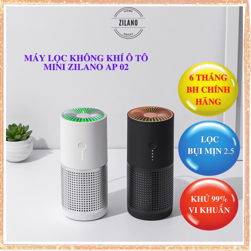 Máy lọc không khí ô tô mini khử mùi không khí đẹp - ZILANO AP02 – Bảo hành 6 tháng