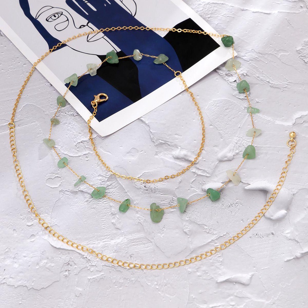 Dây Thắt Lưng Hai Lớp Đính Hạt Phong Cách Bohemia Thanh Lịch Dành Cho Nữ