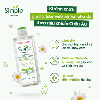 Nước Tẩy Trang Simple Micellar Cleansing Water hàng chính hãng