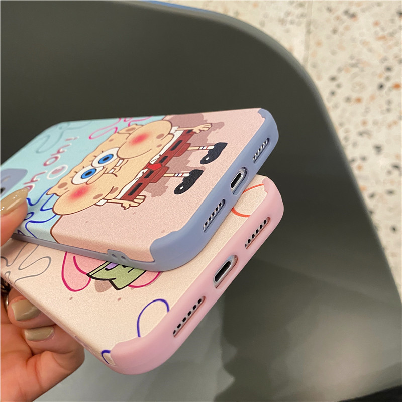 Ốp Lưng Tpu Mềm In Hình Spongebob Màu Nước Cho Iphone 12 11 Pro Max 7 8 Plus Iphone X Xs Max Xr Se 2020