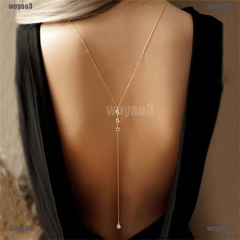 VN (Hàng Mới Về) Dây Chuyền Body Chain Vàng Đính Kim Cương Giả Thời Trang Cho Nữ