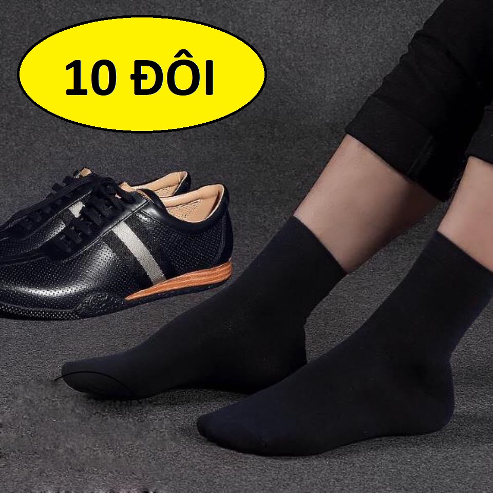 10 ĐÔI Tất vớ đen cổ trung nam nữ xuất dư