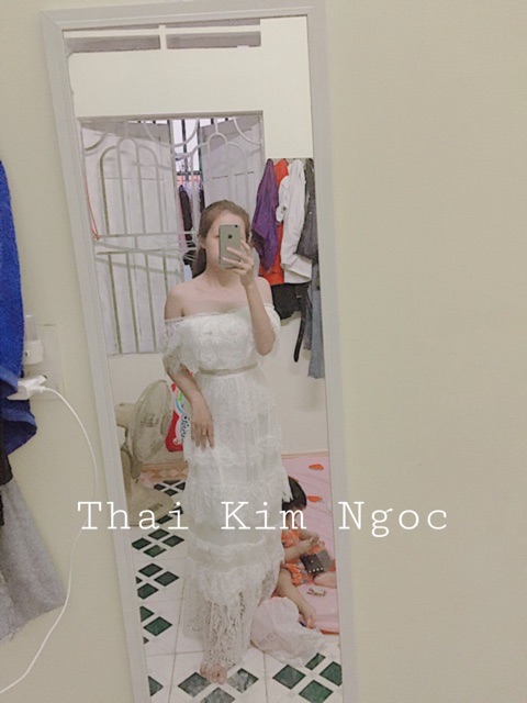 Đầm dự tiệc maxi ren trễ vai cao cấp kèm ảnh thật | BigBuy360 - bigbuy360.vn