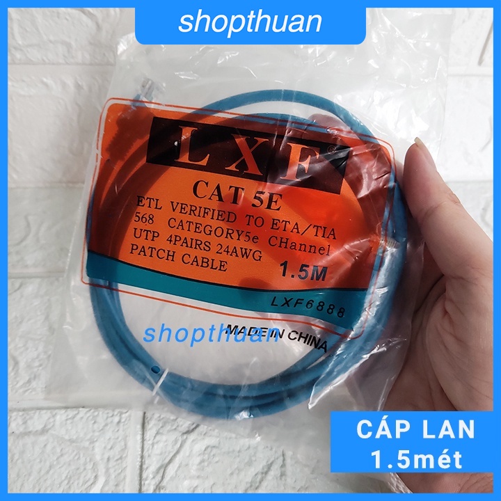 Cáp mạng LAN bấm sẵn 2 đầu RJ45 dài 1.5m - Cáp LAN CAT5E