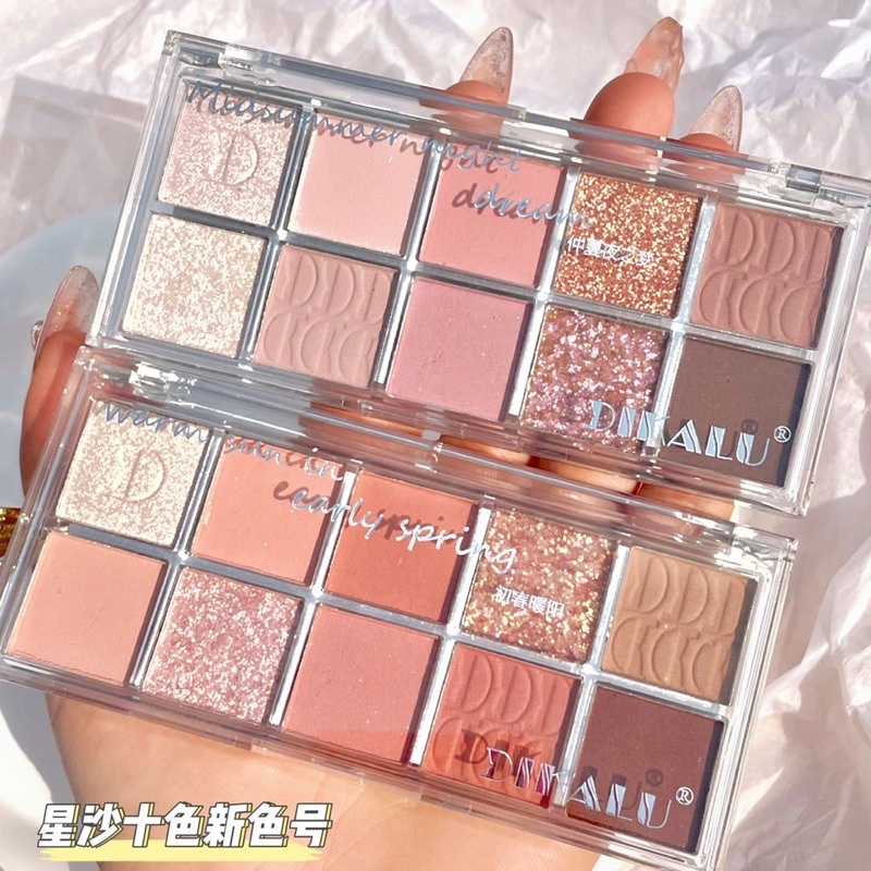 Bảng mắt 10 ô Dikalu tông hồng cam dễ dùng nhẹ nhàng