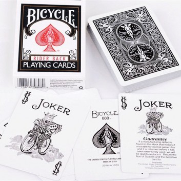 Bài ảo thuật USA CAO CẤP CHÍNH HÃNG: Bicycle BLACK rider back deck – Bài Poker – Bài Mỹ- Bài Tây- Bài biểu diễn Mystery