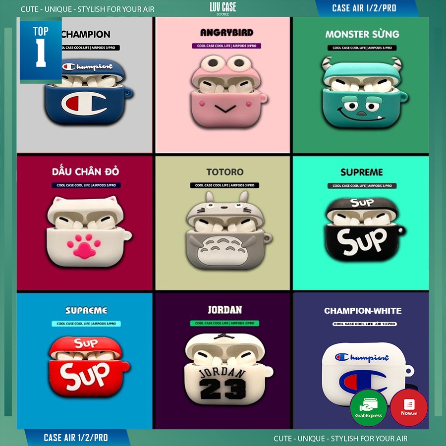 Vỏ Bao Đựng Bảo Vệ Hộp Sạc Tai Nghe, Case Airpods 2/1/I12/Pro/3/TWS - Sillicone Chống Bẩn Hoạt Hìnhl Cute Bestmall