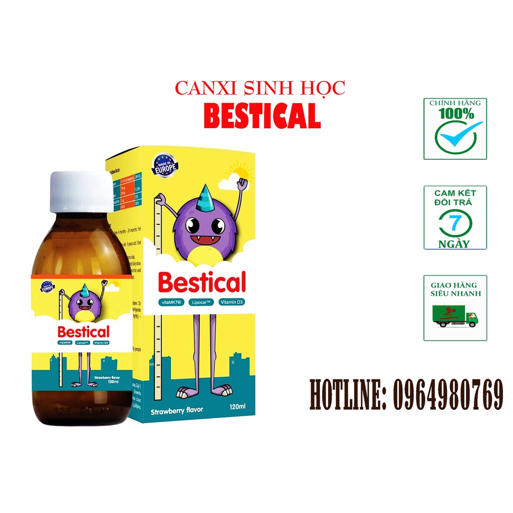 Bestical bổ sung Canxi vitamin d3 k2 giúp xương và răng chắc khỏe tăng chiều cao cho bé