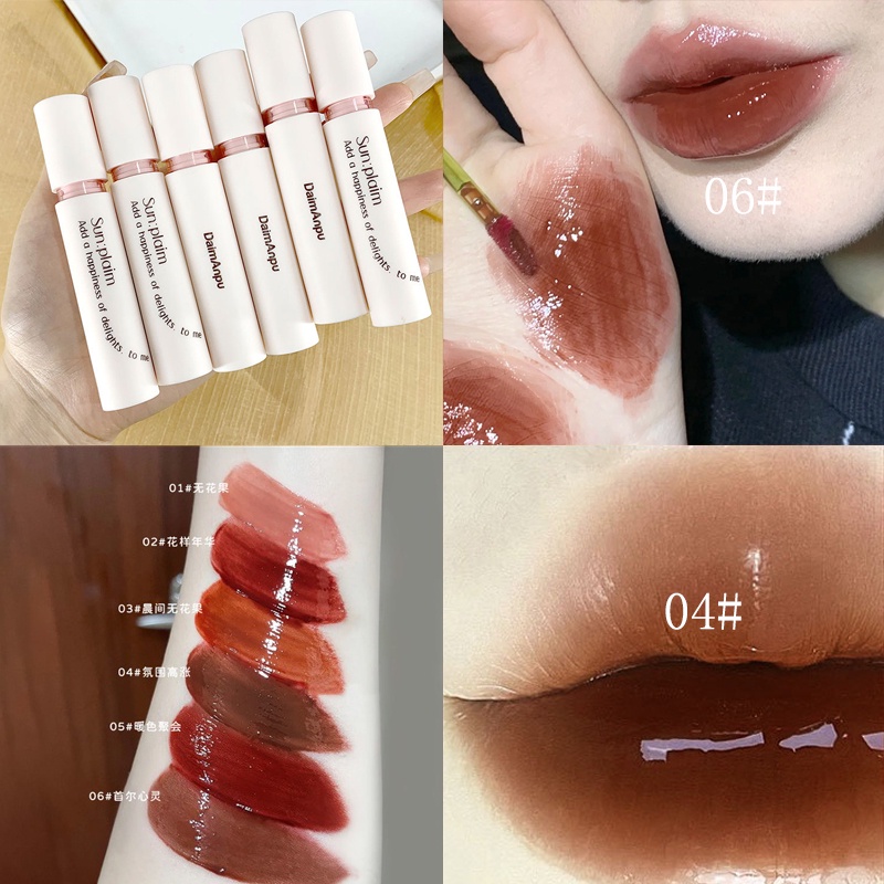 Son bóng Môi Dạng Lỏng DAIMANPU dạng lỏng lâu trôi màu sắc tươi sáng chất lượng cao