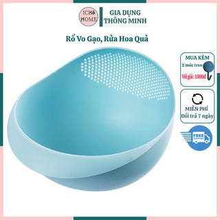 Rổ Nhựa Vo Gạo Rổ Nhựa Rửa Thực Phẩm Hoa Quả Tiện Lợi Thông Minh Thể Tích 5L [ Tặng Kèm Móc Treo]